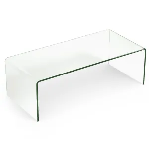 108 x 50 cm Tempered Glass Coffee Table-Transparent