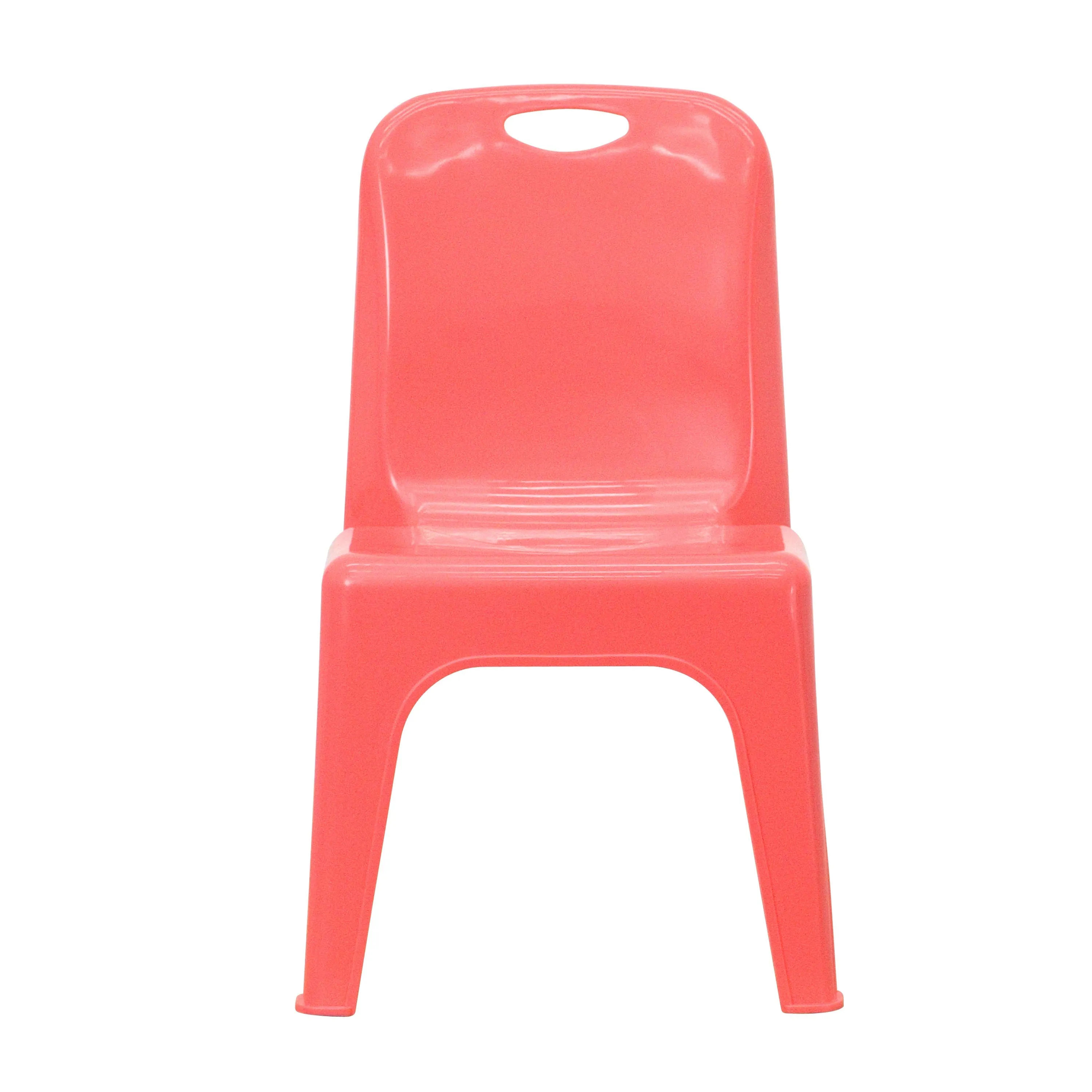 2 Pack Plastic Stackable School Chair with Carrying Handle and 11" Seat Height