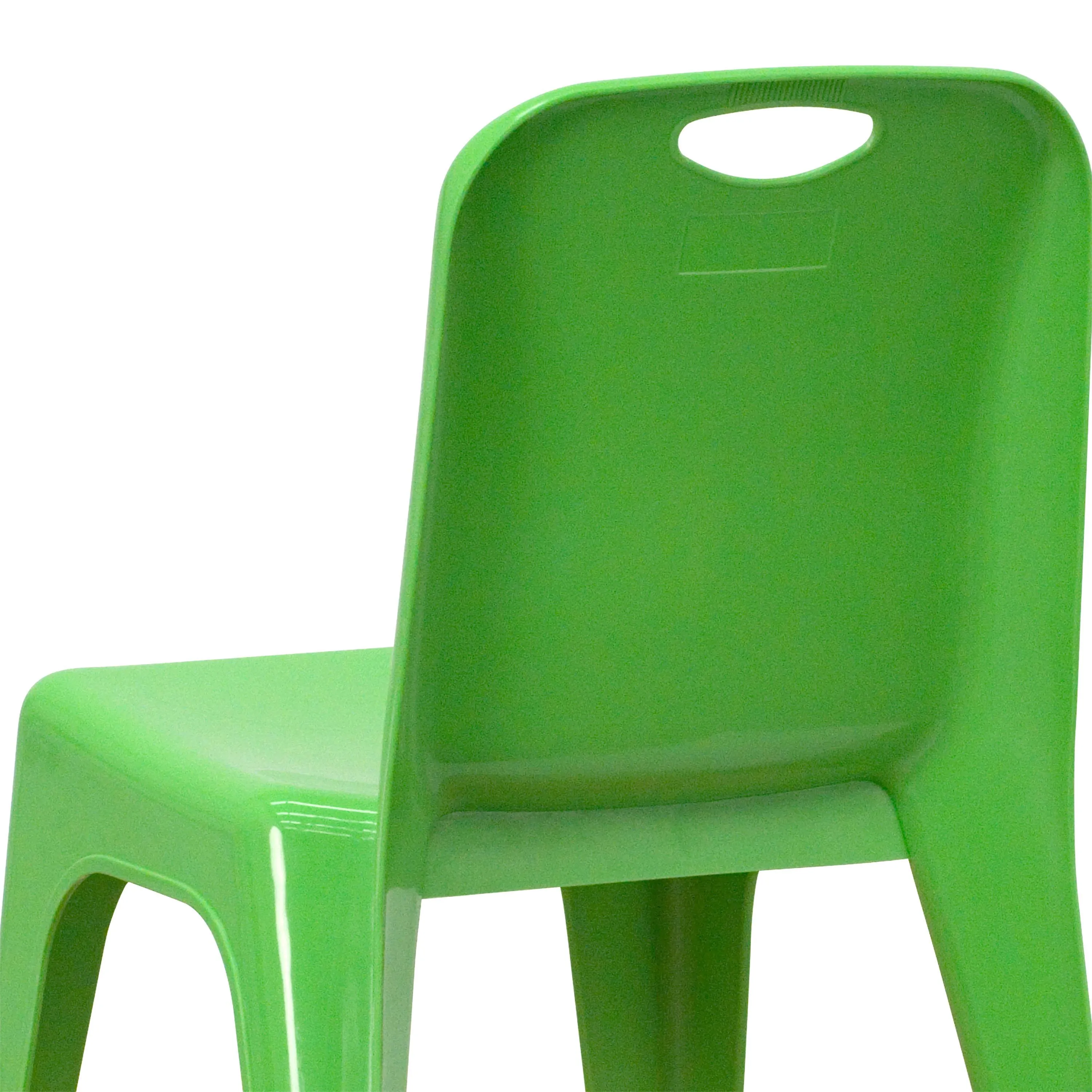 2 Pack Plastic Stackable School Chair with Carrying Handle and 11" Seat Height