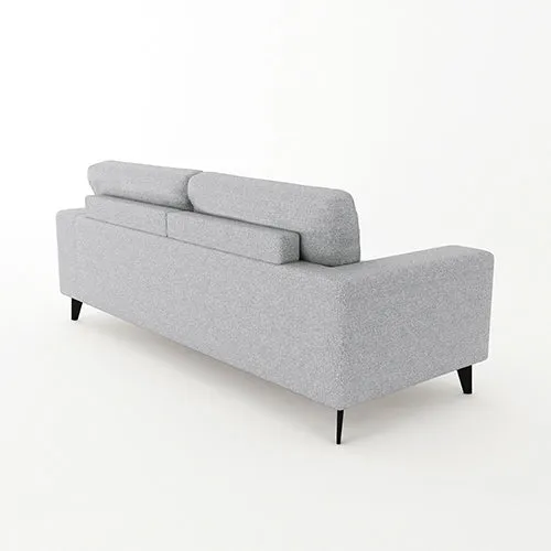 2 Seater Sofa Light Grey Fabric Lounge Set for Living Room Couch with Solid Wooden Frame Black Legs