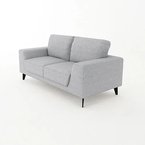 2 Seater Sofa Light Grey Fabric Lounge Set for Living Room Couch with Solid Wooden Frame Black Legs