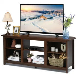 2-Tier Entertainment Media Console Center-Coffee