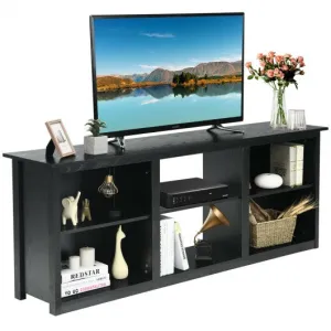 2-Tier Entertainment Media Console TV Stand-Black