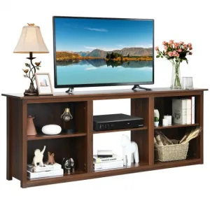 2-Tier Entertainment Media Console TV Stand-Walnut