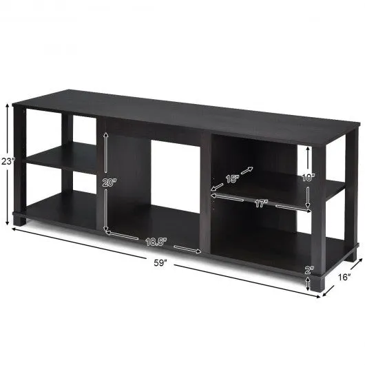 2-Tier TV Stand Storage Cabinet Console Adjustable Shelves