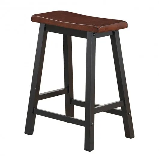 24" Height Set of 2 Home Kitchen Dining Room Bar Stools-Coffee