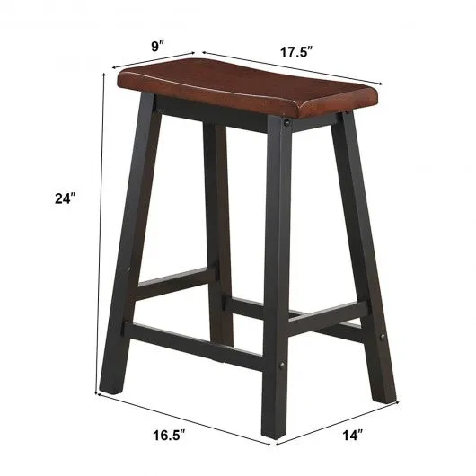 24" Height Set of 2 Home Kitchen Dining Room Bar Stools-Coffee