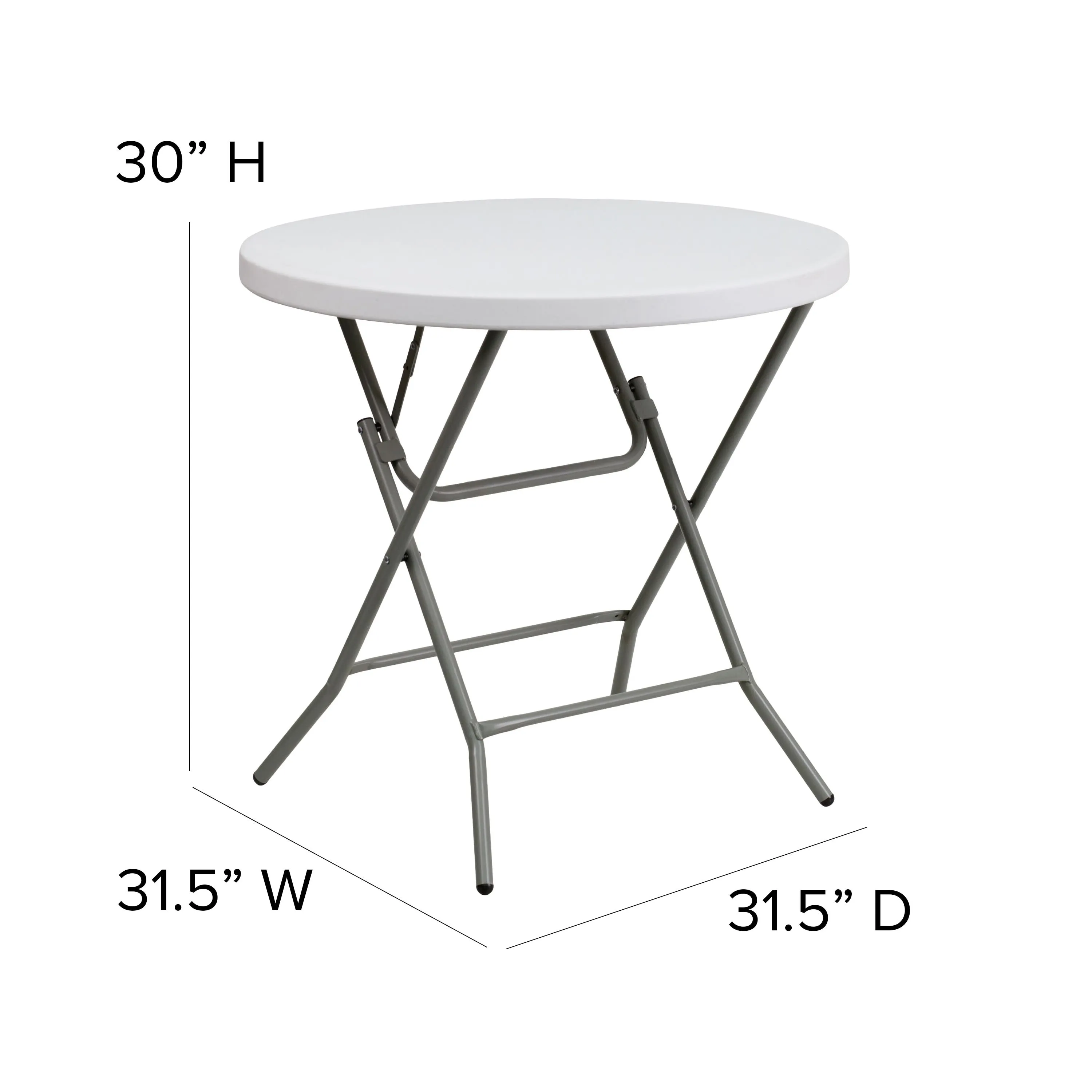 2.63-Foot Round Plastic Folding Table