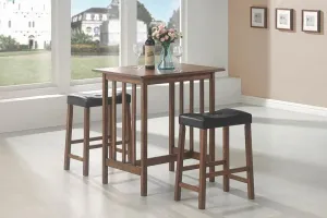 3-Piece Counter Height Set Nut Brown Perfect for small spaces - 130004