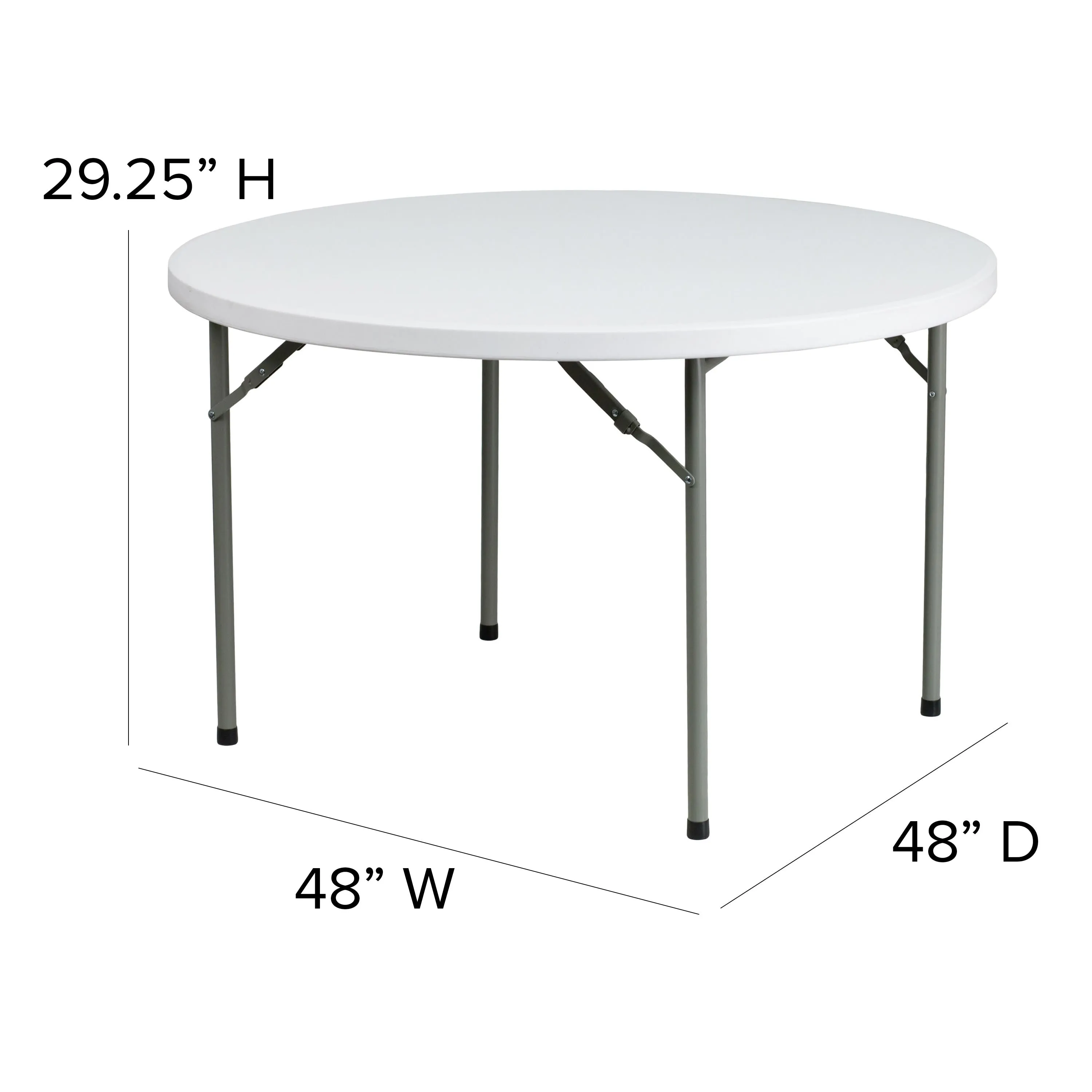 4-Foot Round Plastic Folding Table