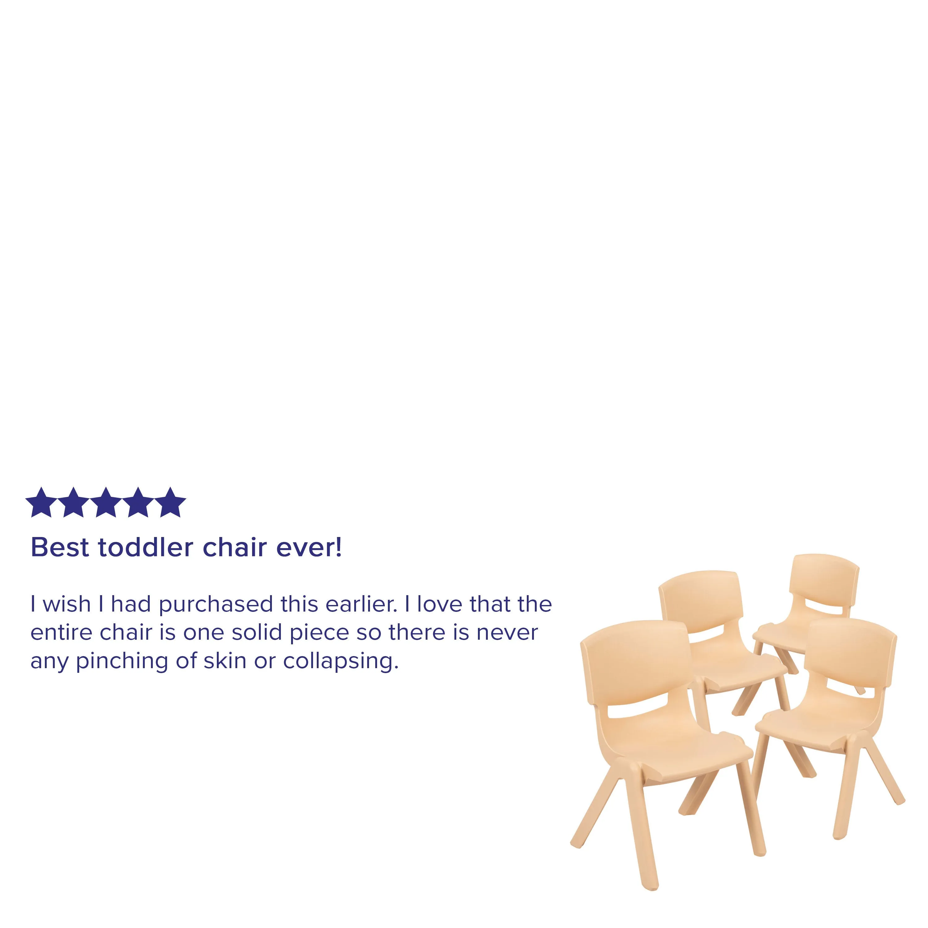 4 Pack Plastic Stackable School Chairs with 10.5" Seat Height