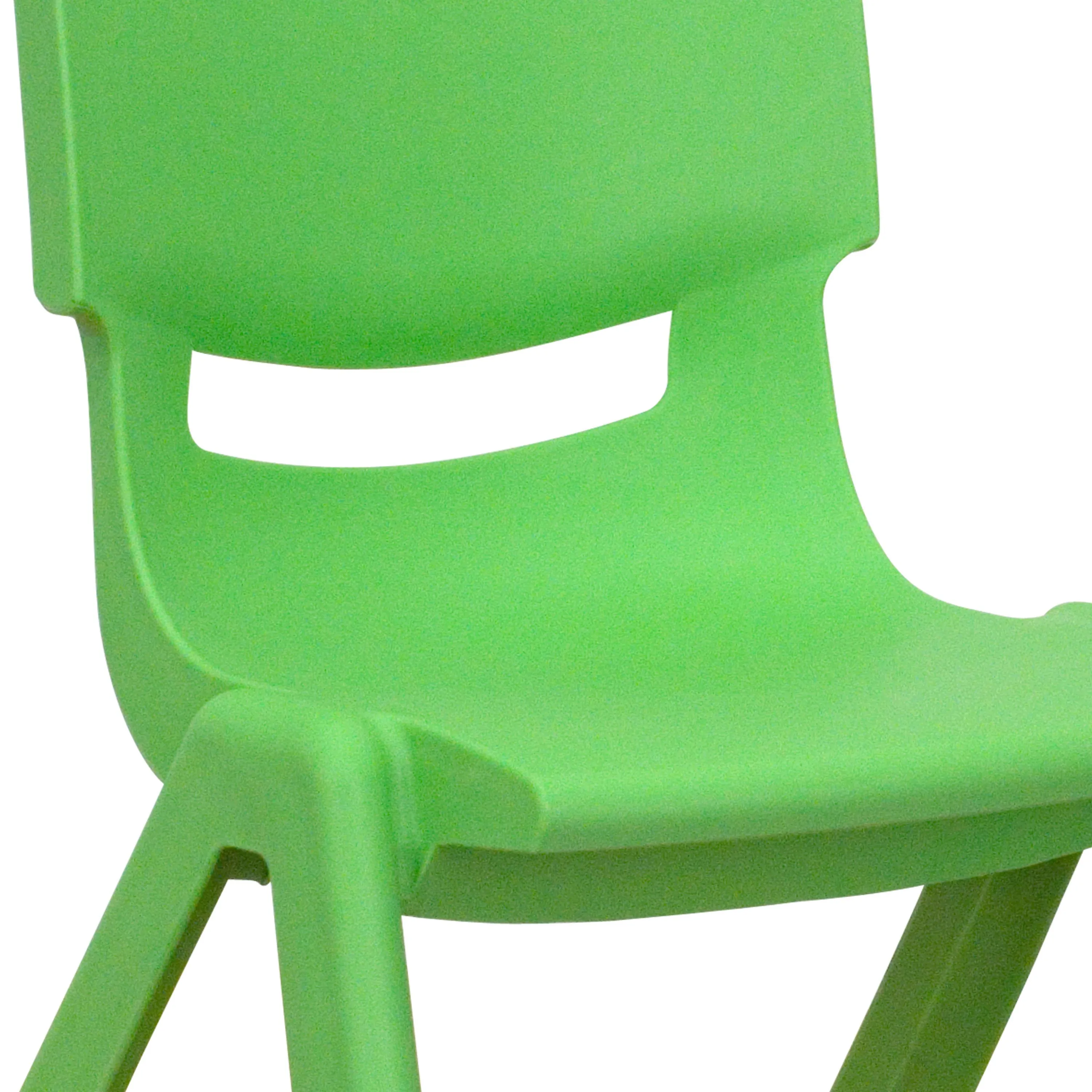 4 Pack Plastic Stackable School Chairs with 10.5" Seat Height