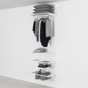 63cm Wide Open Wardrobe, 2 Baskets, 2 Shelves, 1 Clothes Rail