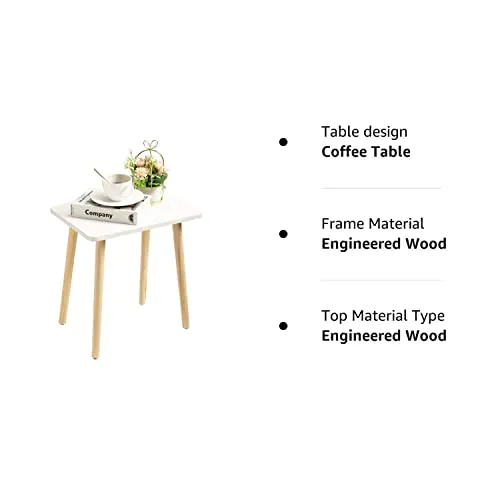 AALIYA MART Wooden Handmade Beautiful End Table Coffee Table Side Table Bedside Table Nightstand for Living Room Bedroom Dining Room Kitchen Office (White)