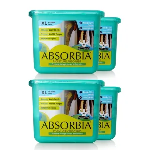 Absorbia Moisture Absorber XL with Activated Charcoal | Pack of 12 | 1L Absorption Capacity|Dehumidifier for Rooms Wardrobes|Fights Against Moistu……