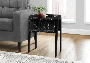 Accent Table - 23"H / Black Marble / Black Metal