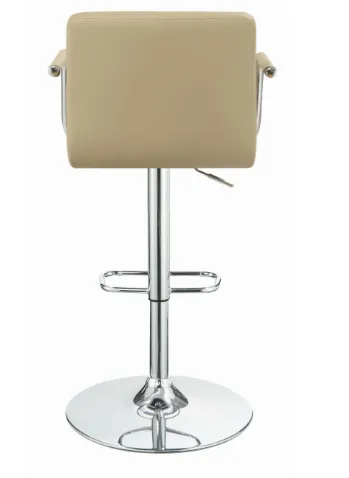 Adjustable Height Bar Stool Beige And Chrome