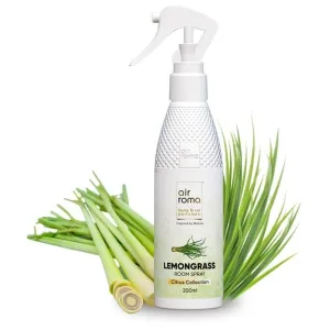 AIR-ROMA Lemon Grass Air Freshener Spray (200ml) | Long-Lasting Odour Eliminator for Home, Hotel & Office