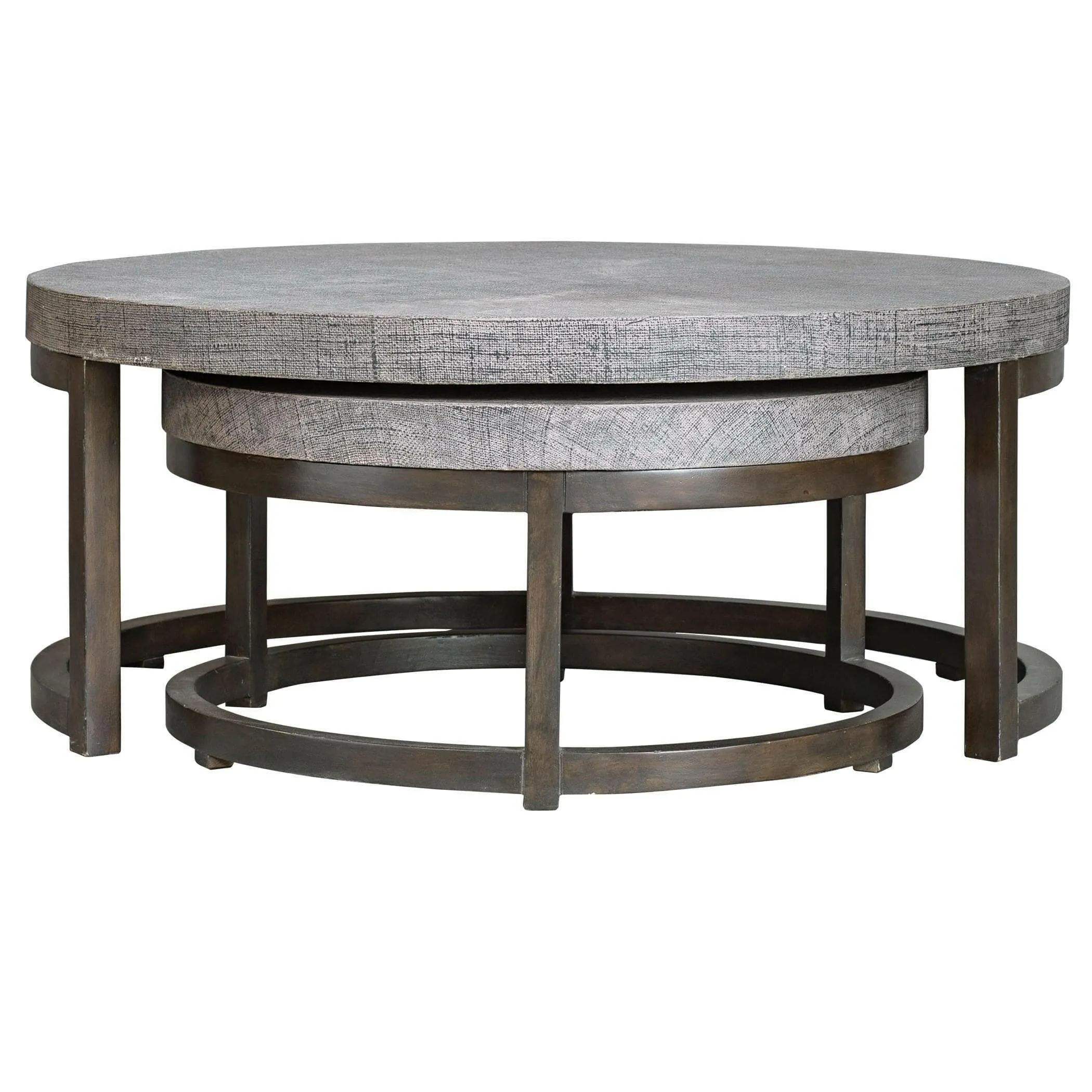 Aiyara Gray Nesting Tables, S/2