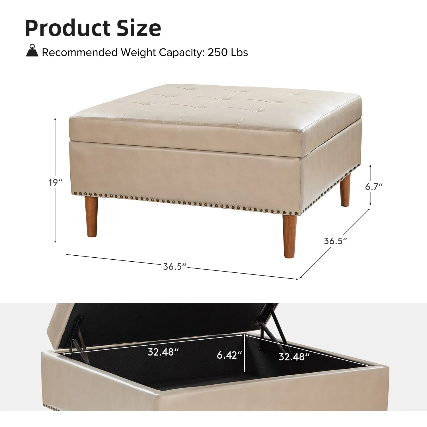 Alejandro Storage Tufted Cocktail Ottoman