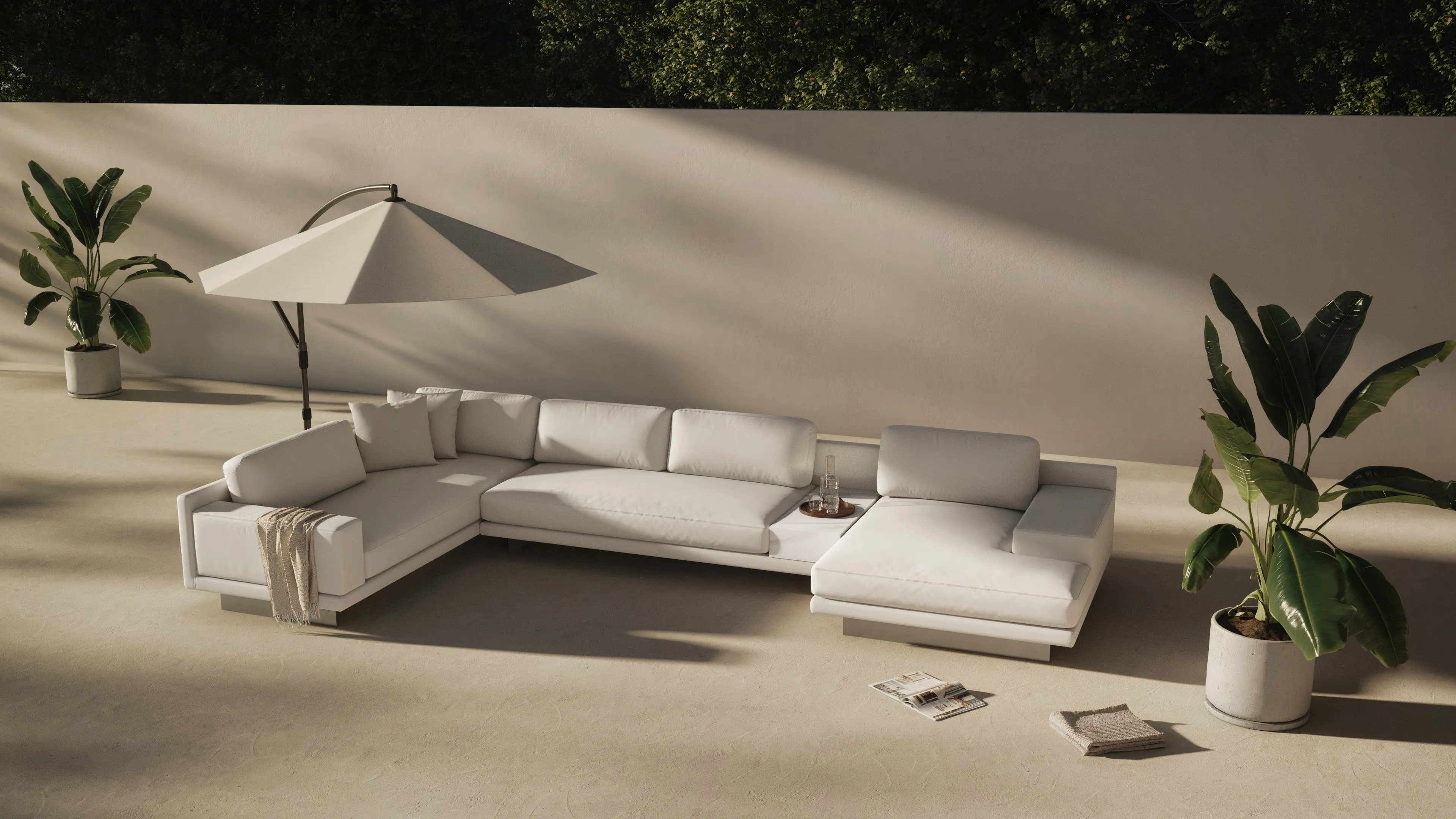 Alessio - Alessio Outdoor Sectional, Large Left Corner, Shell Performance Weave