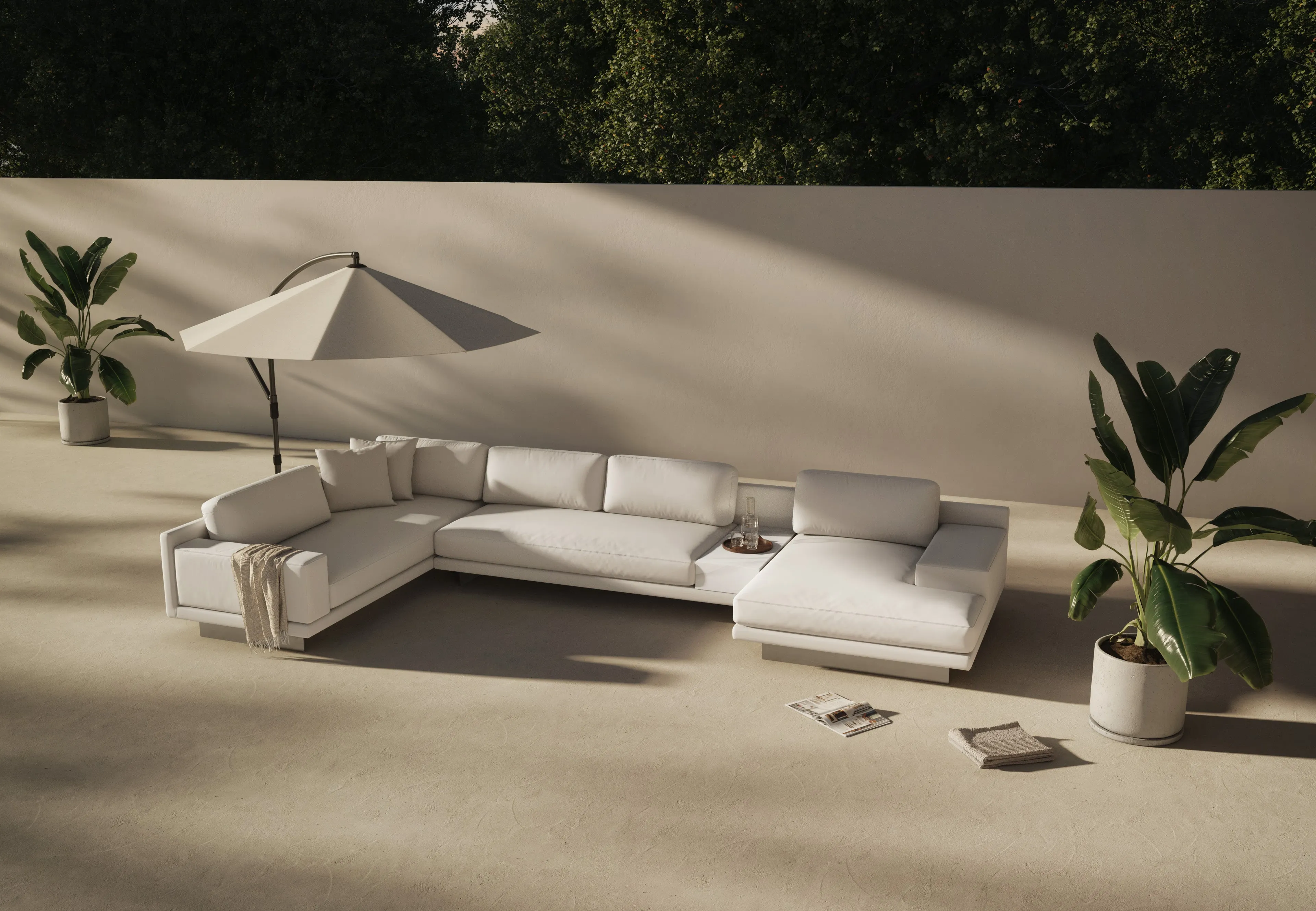 Alessio - Alessio Outdoor Sectional, Large Left Corner, Shell Performance Weave