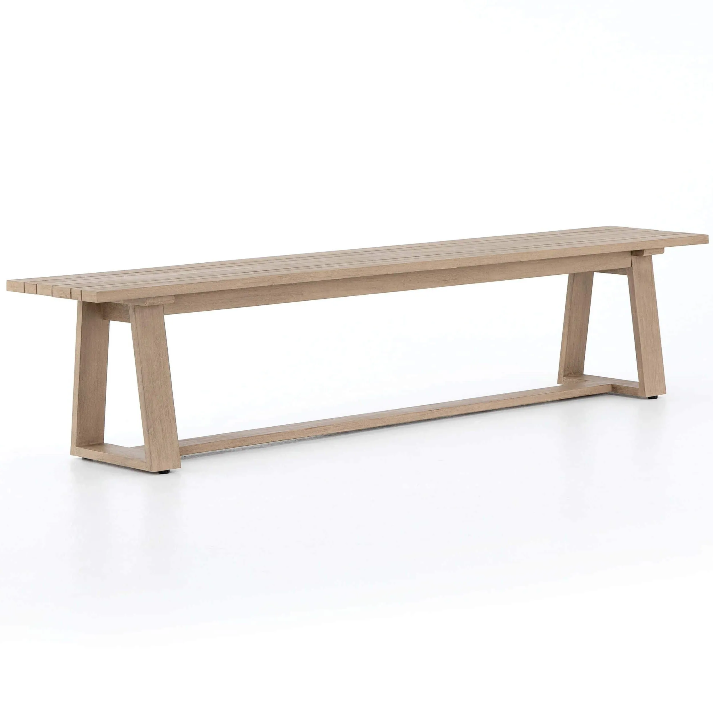 Atherton Outdoor Dining Bench, Washed Brown