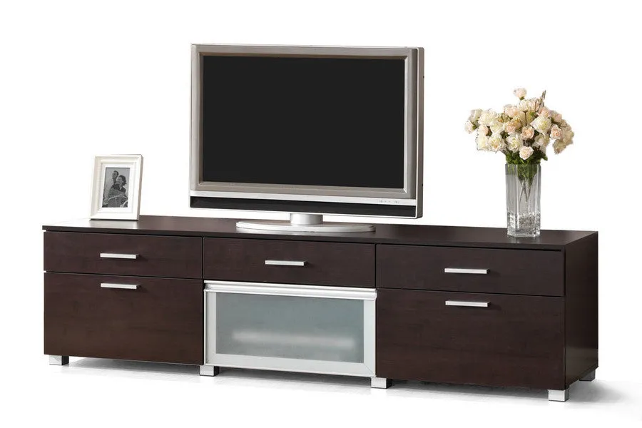 Baxton Studio Basilio Dark Brown Modern TV Stand