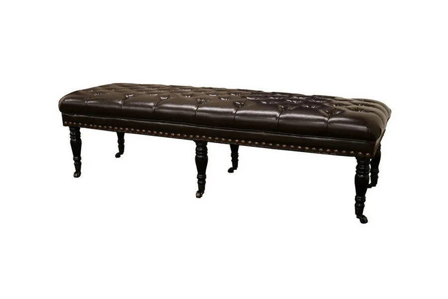 Baxton Studio Lexington Bonded Leather Wheeled Bench