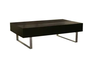 Baxton Studio Noemi Black Coffee Table with Storage Compartments