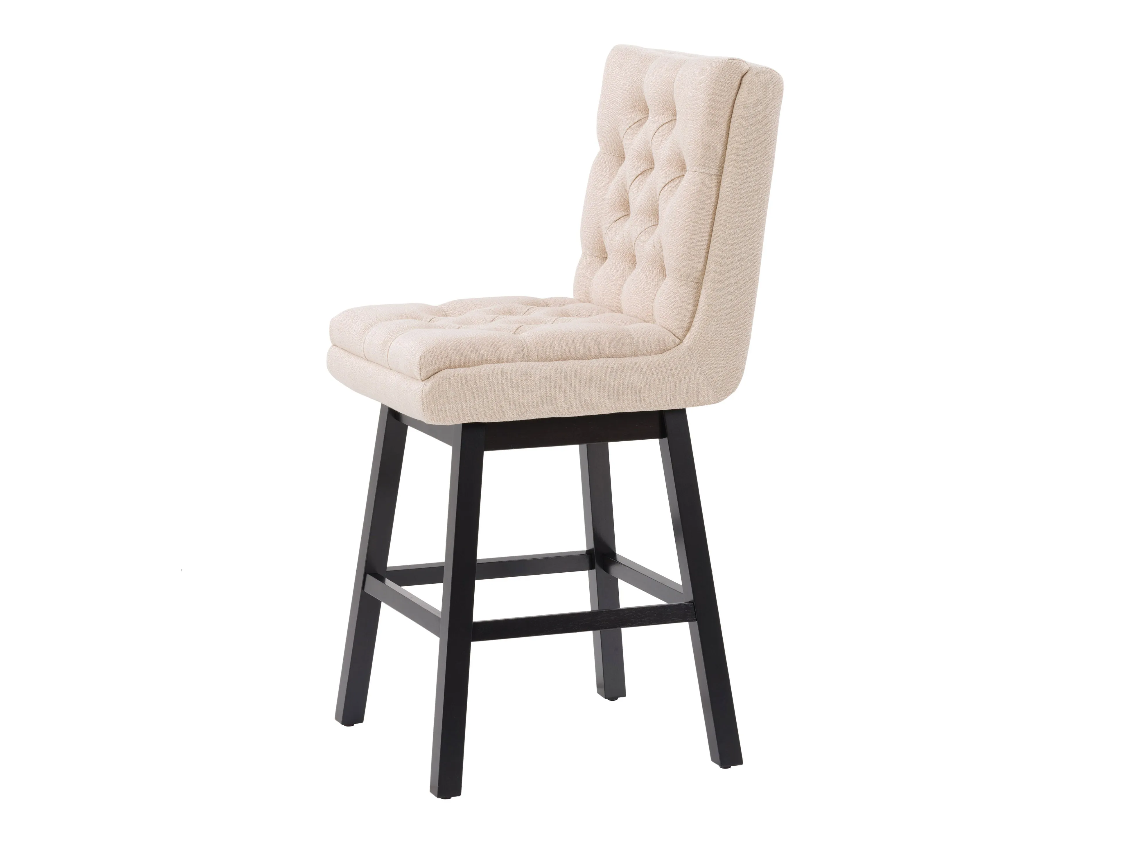 Beige Button Tufted Bar Stools