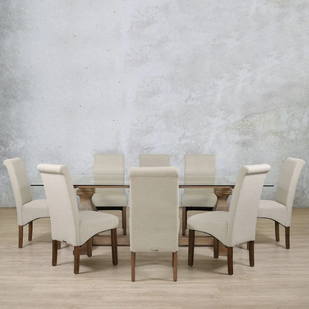 Belmont Glass Top & Windsor 8 Seater Dining Set