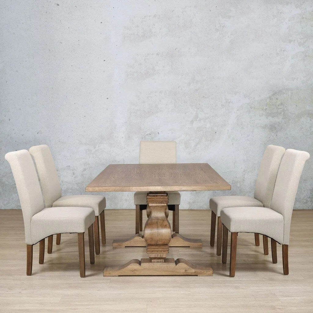 Belmont Wood Top & Windsor 6 Seater Dining Set