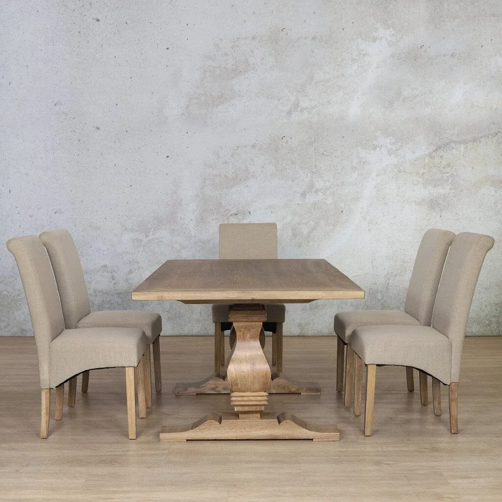 Belmont Wood Top & Windsor 6 Seater Dining Set