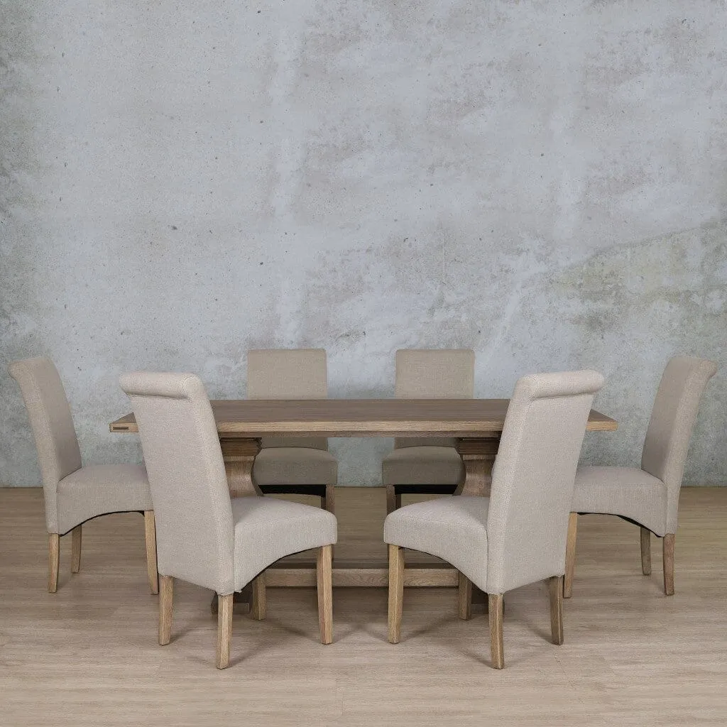 Belmont Wood Top & Windsor 6 Seater Dining Set