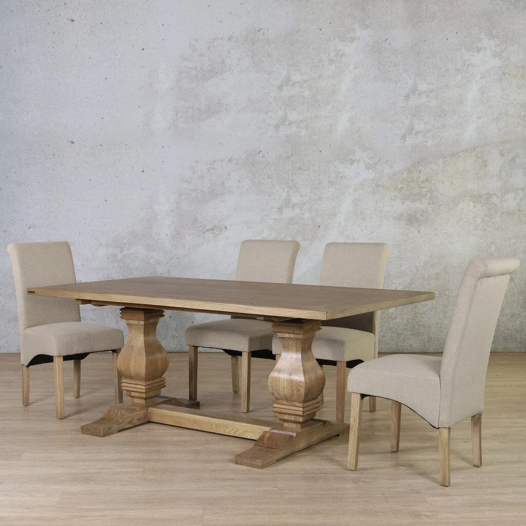 Belmont Wood Top & Windsor 6 Seater Dining Set