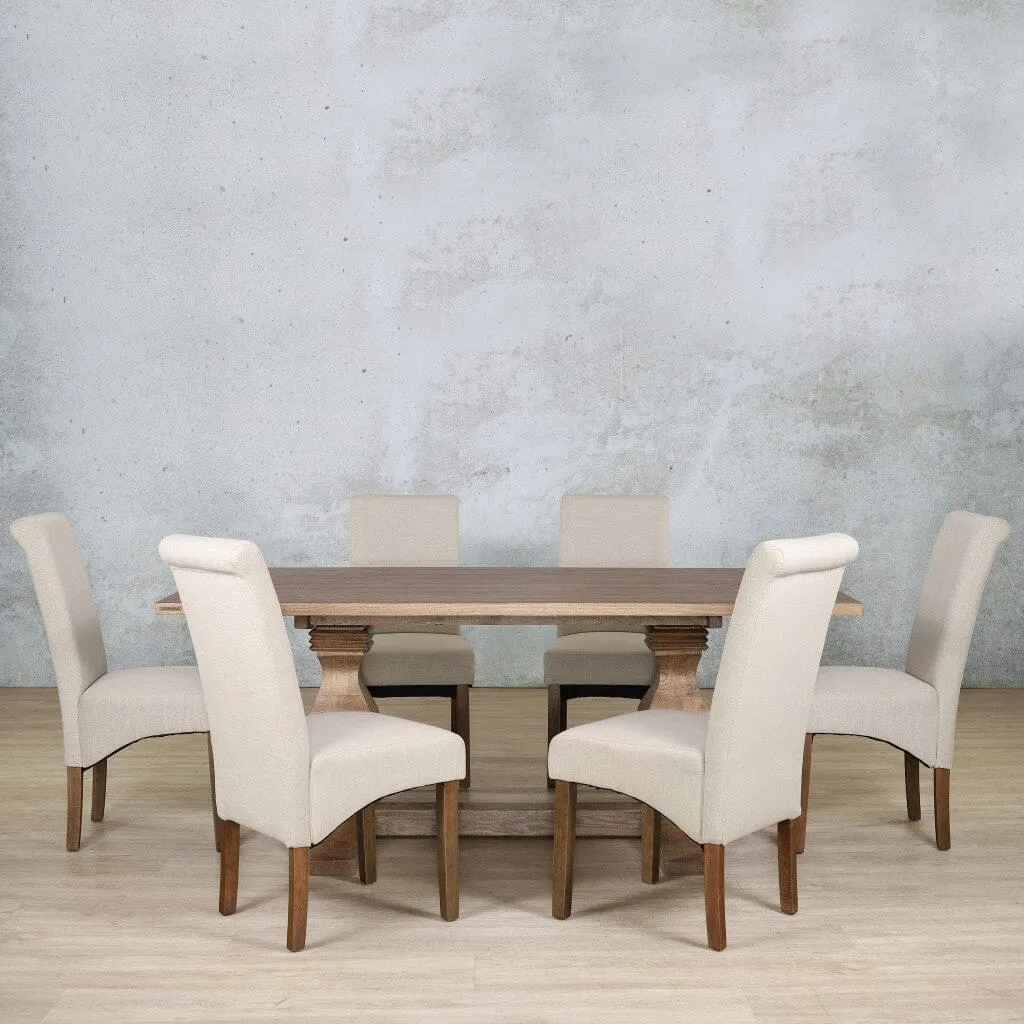 Belmont Wood Top & Windsor 6 Seater Dining Set