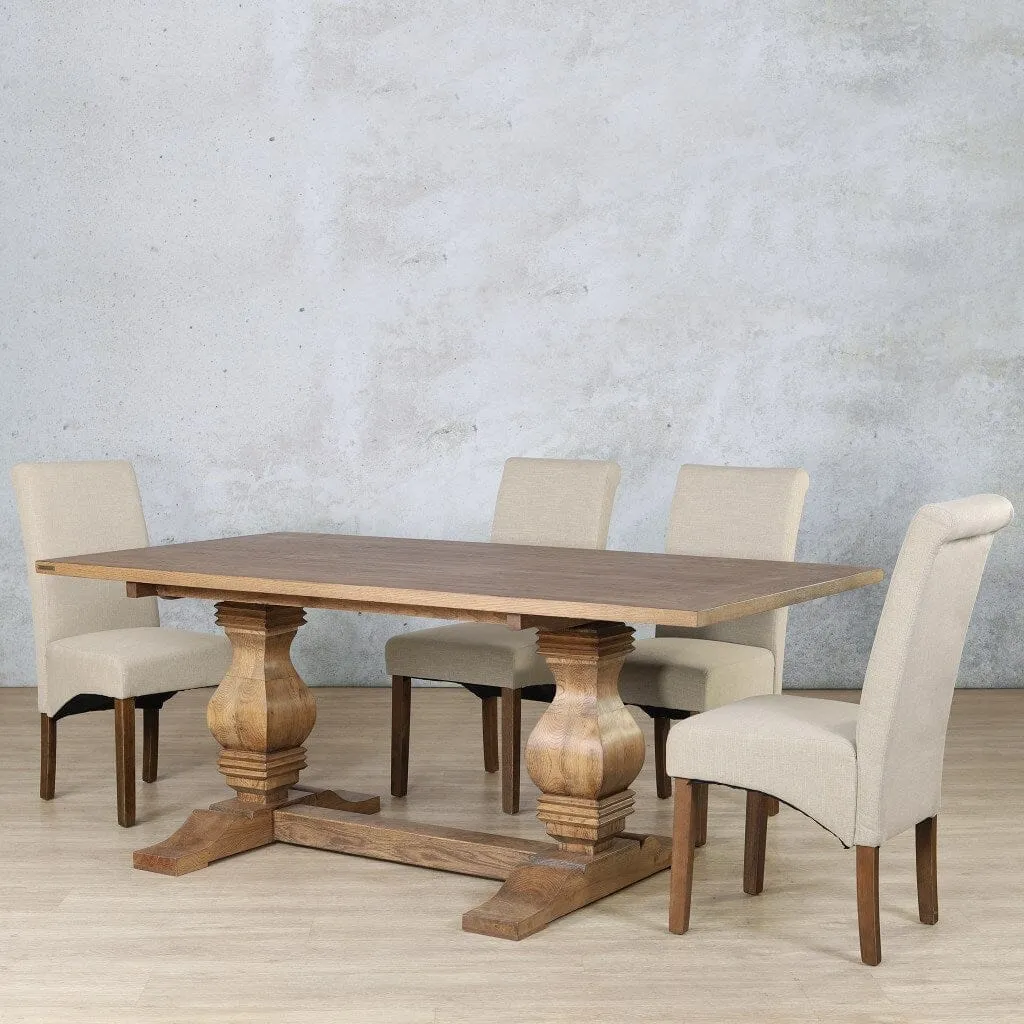 Belmont Wood Top & Windsor 6 Seater Dining Set