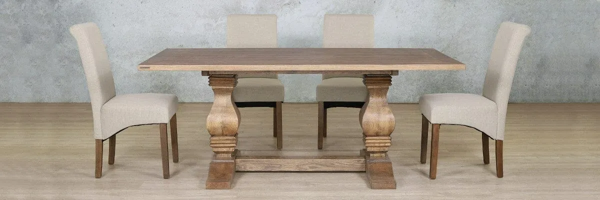 Belmont Wood Top & Windsor 6 Seater Dining Set