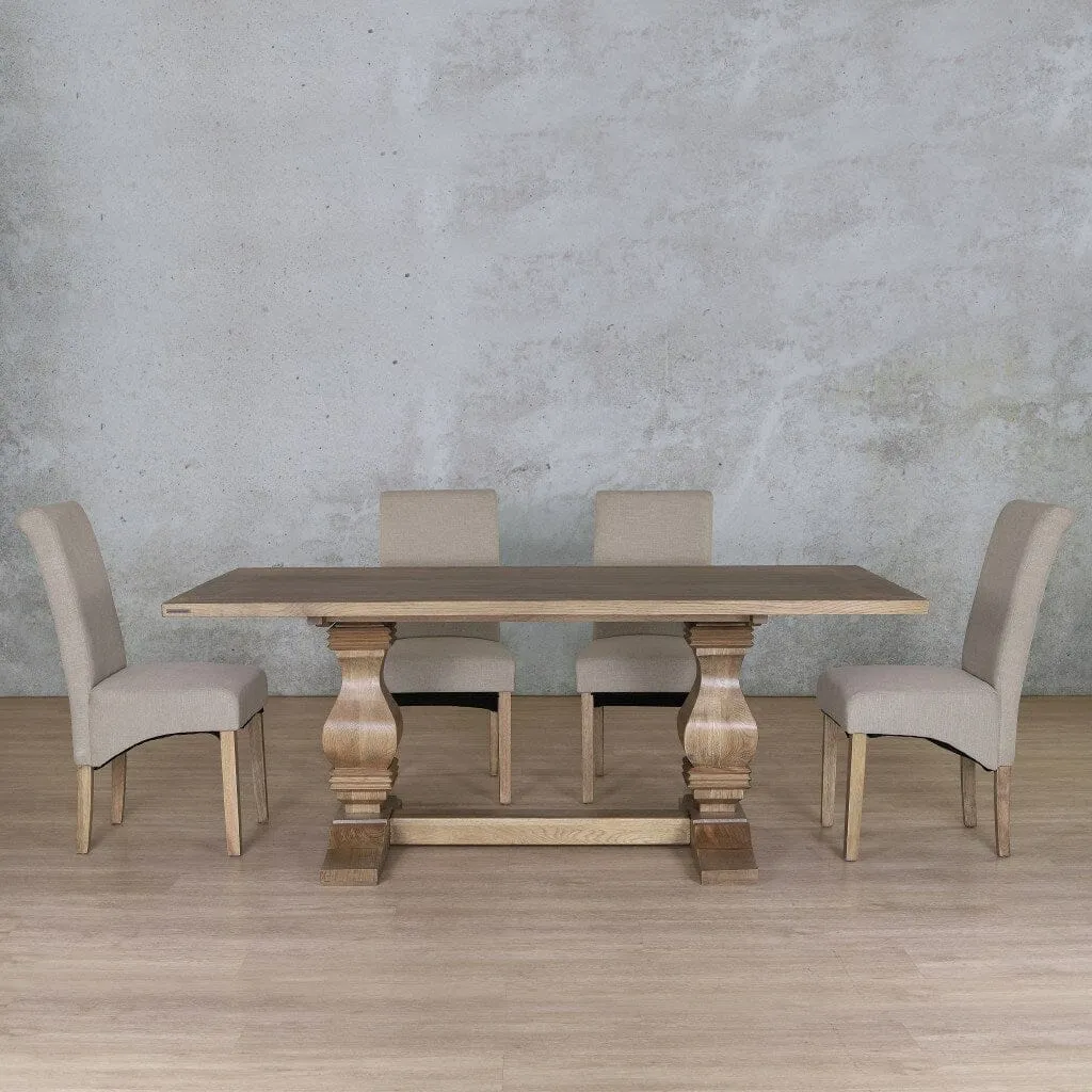 Belmont Wood Top & Windsor 6 Seater Dining Set