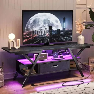 Bestier LED Gaming TV Stand for 65/70/75 inch TV with Power Outlets