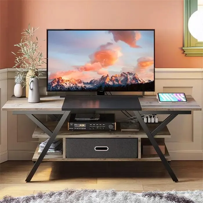 Bestier LED Gaming TV Stand for 65/70/75 inch TV with Power Outlets