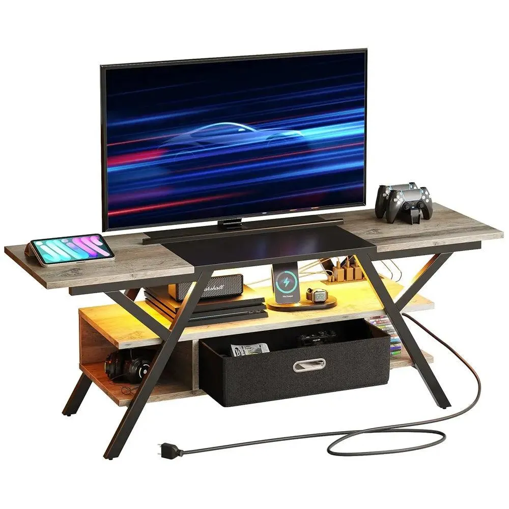 Bestier LED Gaming TV Stand for 65/70/75 inch TV with Power Outlets