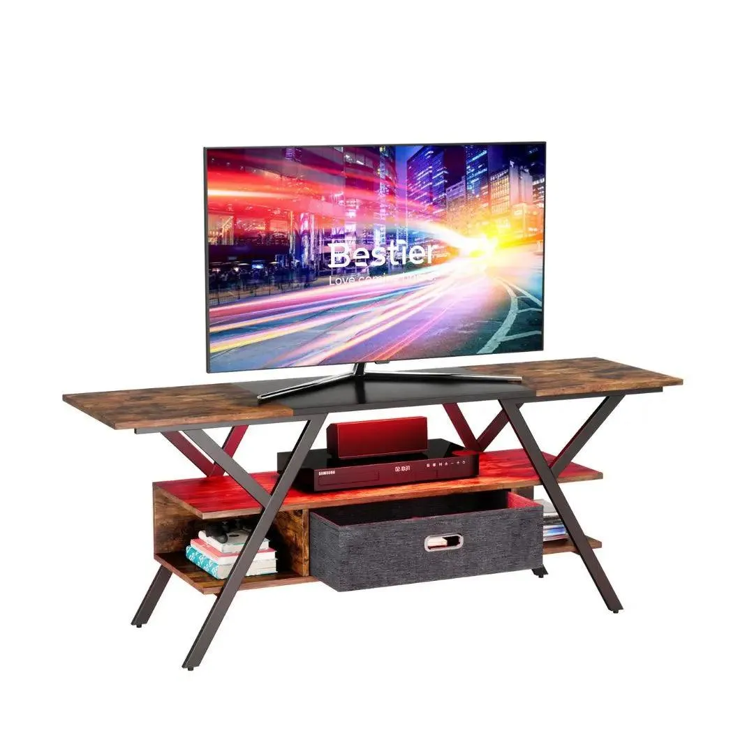 Bestier LED Gaming TV Stand for 65/70/75 inch TV with Power Outlets