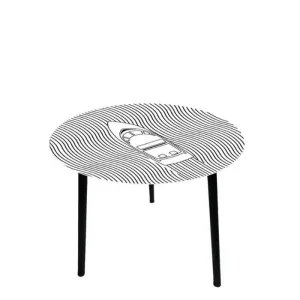 Black & White Glass Side Table