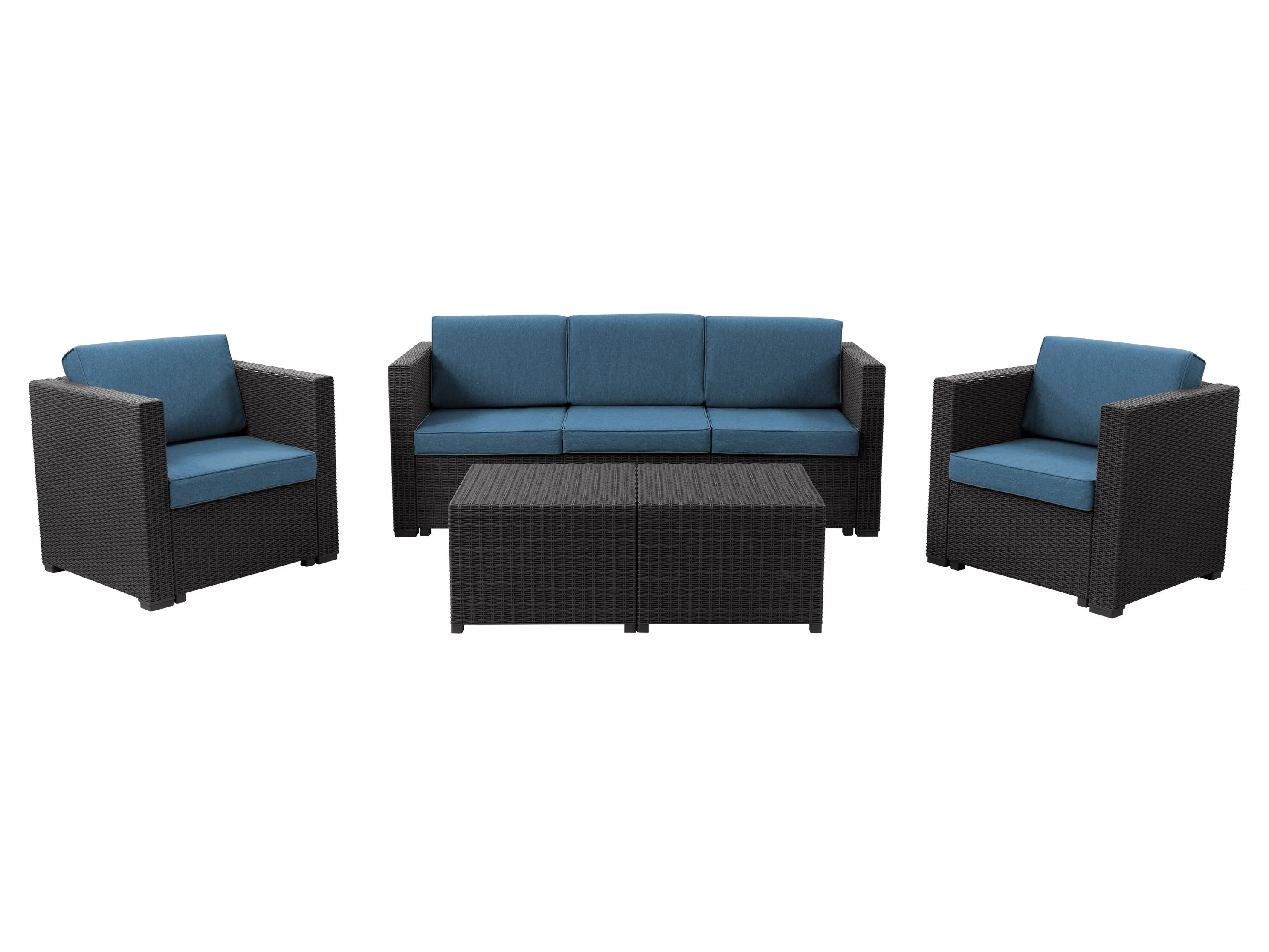 Black and Blue 5pc Patio Set