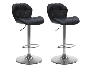 Black Bar Stools with Backs, Set of 2