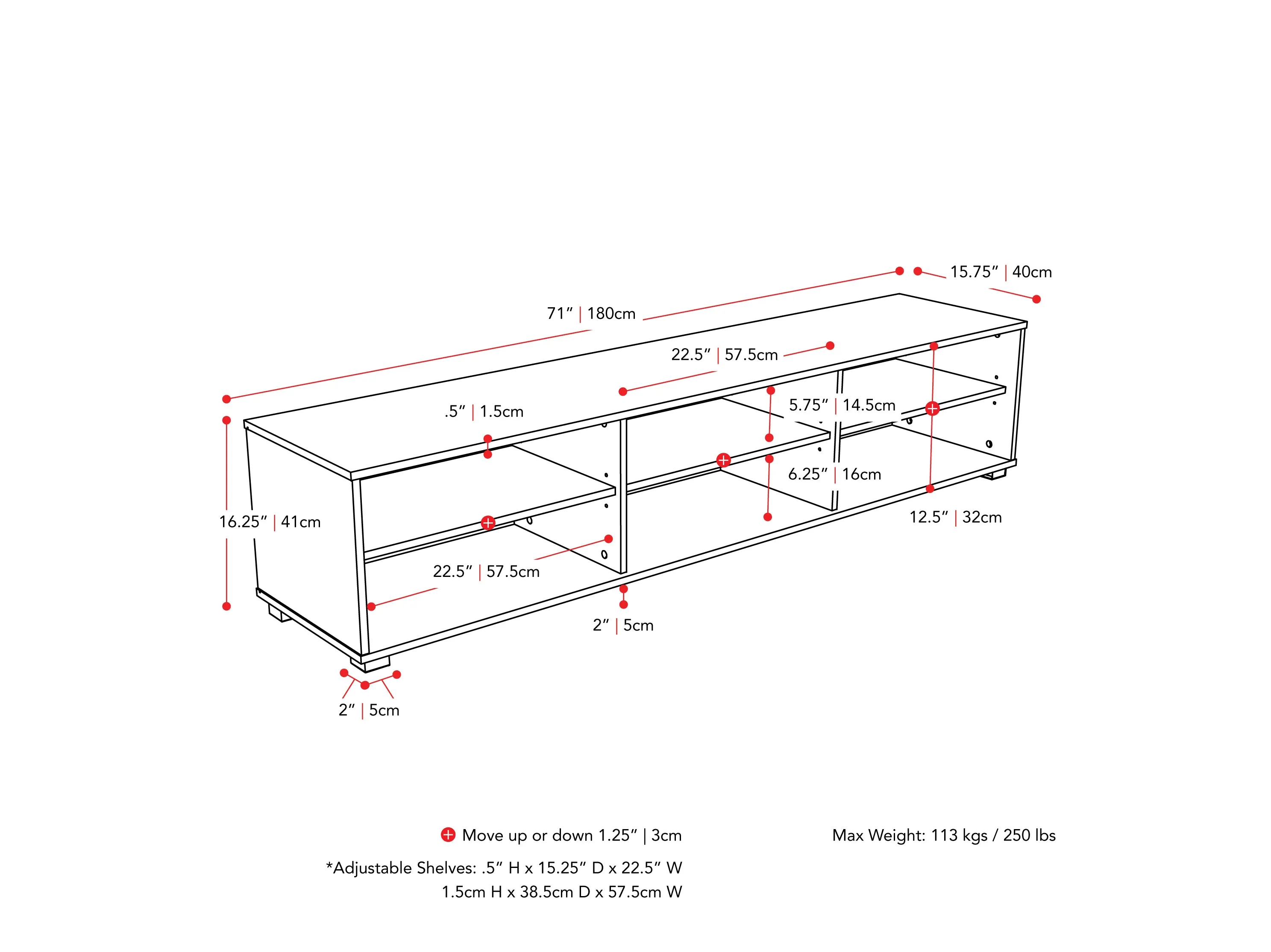 Black Modern TV Stand, TVs up to 85"