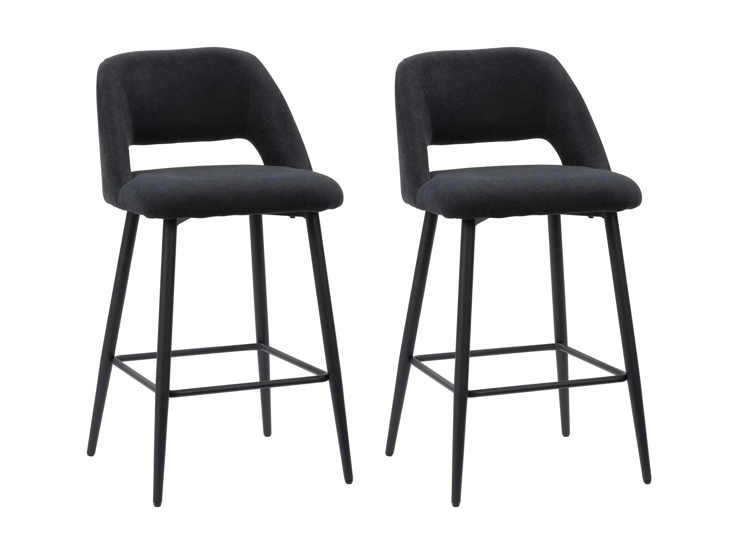 Black Velvet Bar Stools, Set of 2