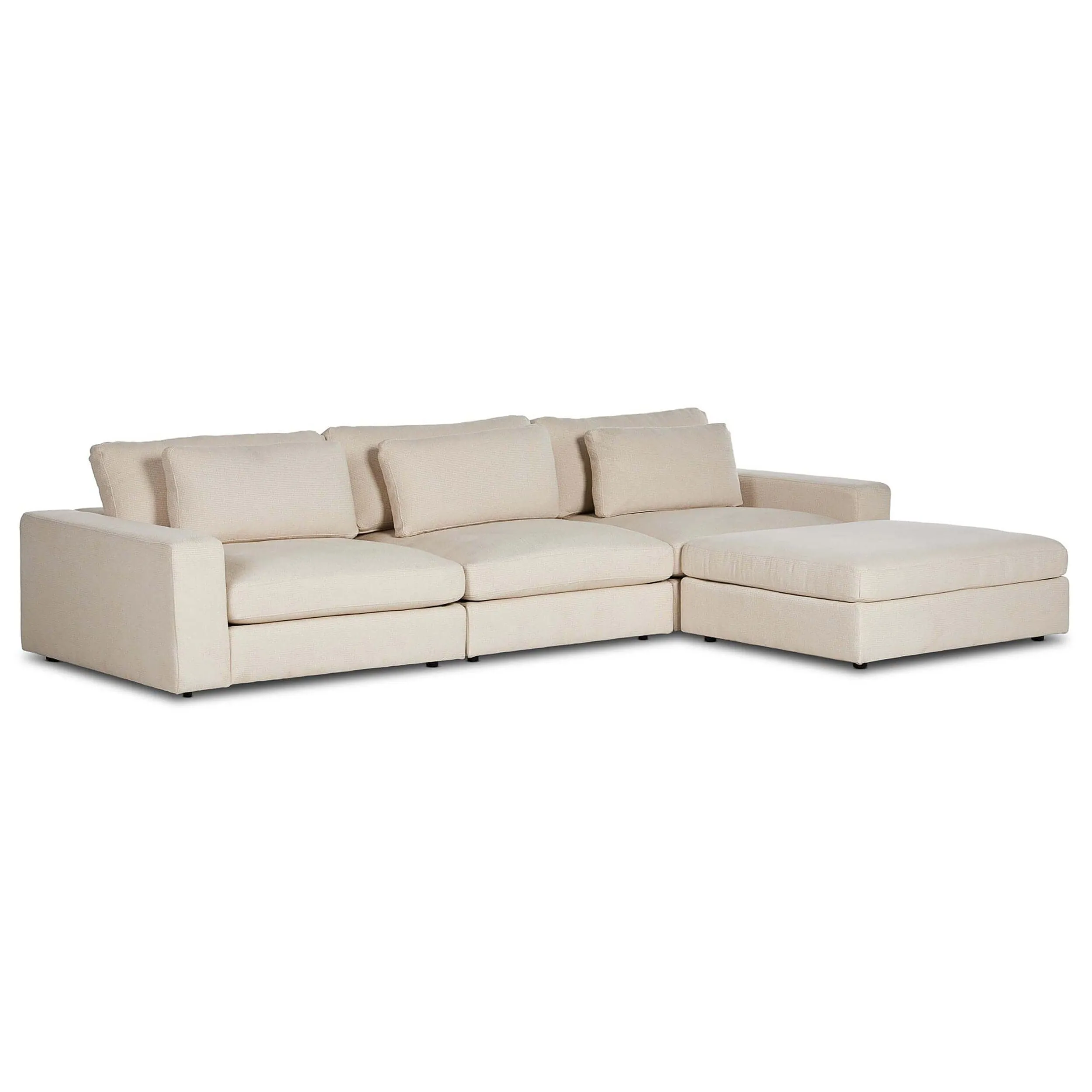 Bloor 3 Piece Sofa w/Ottoman, Clairmont Sand